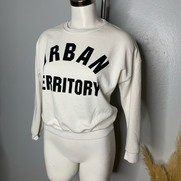 STORY Urban Territory Sweatshirt White Short Cropped Sz Small ? SEE PICS - Picture 6 of 11